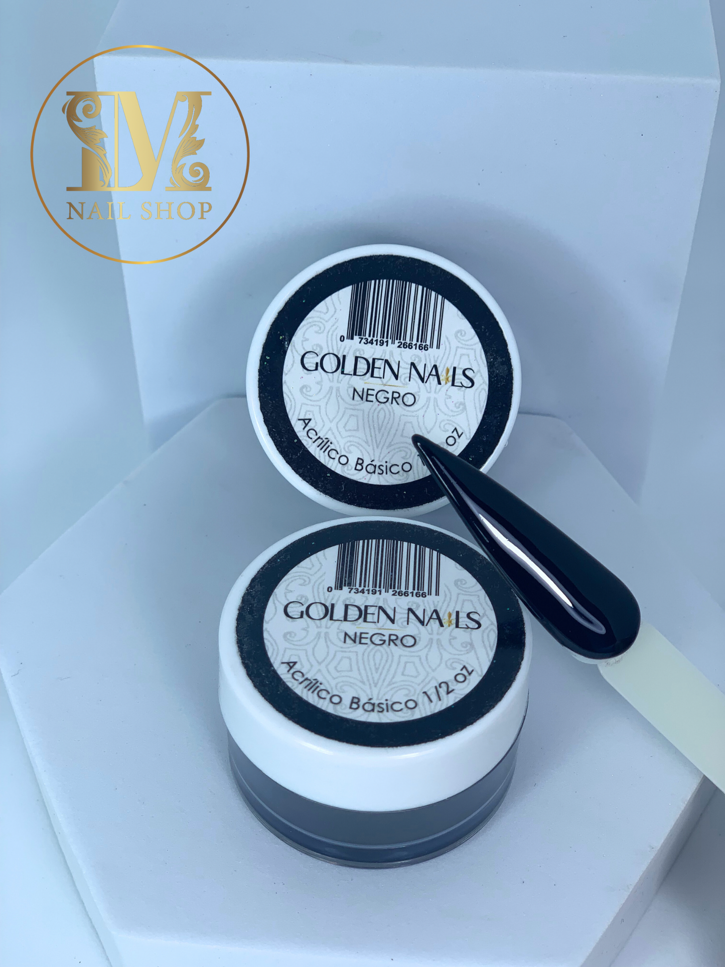 Acrílico Negro Golden Nails