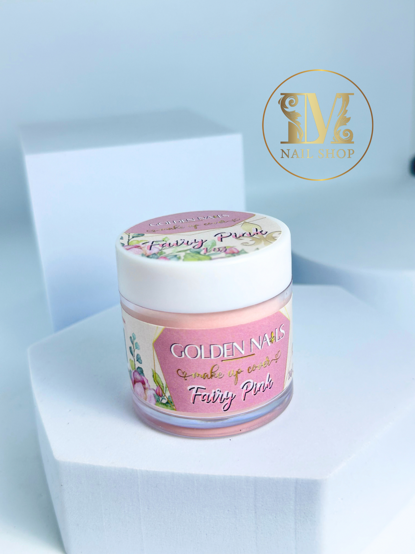 Acrílico Fairy Pink / Golden Nails