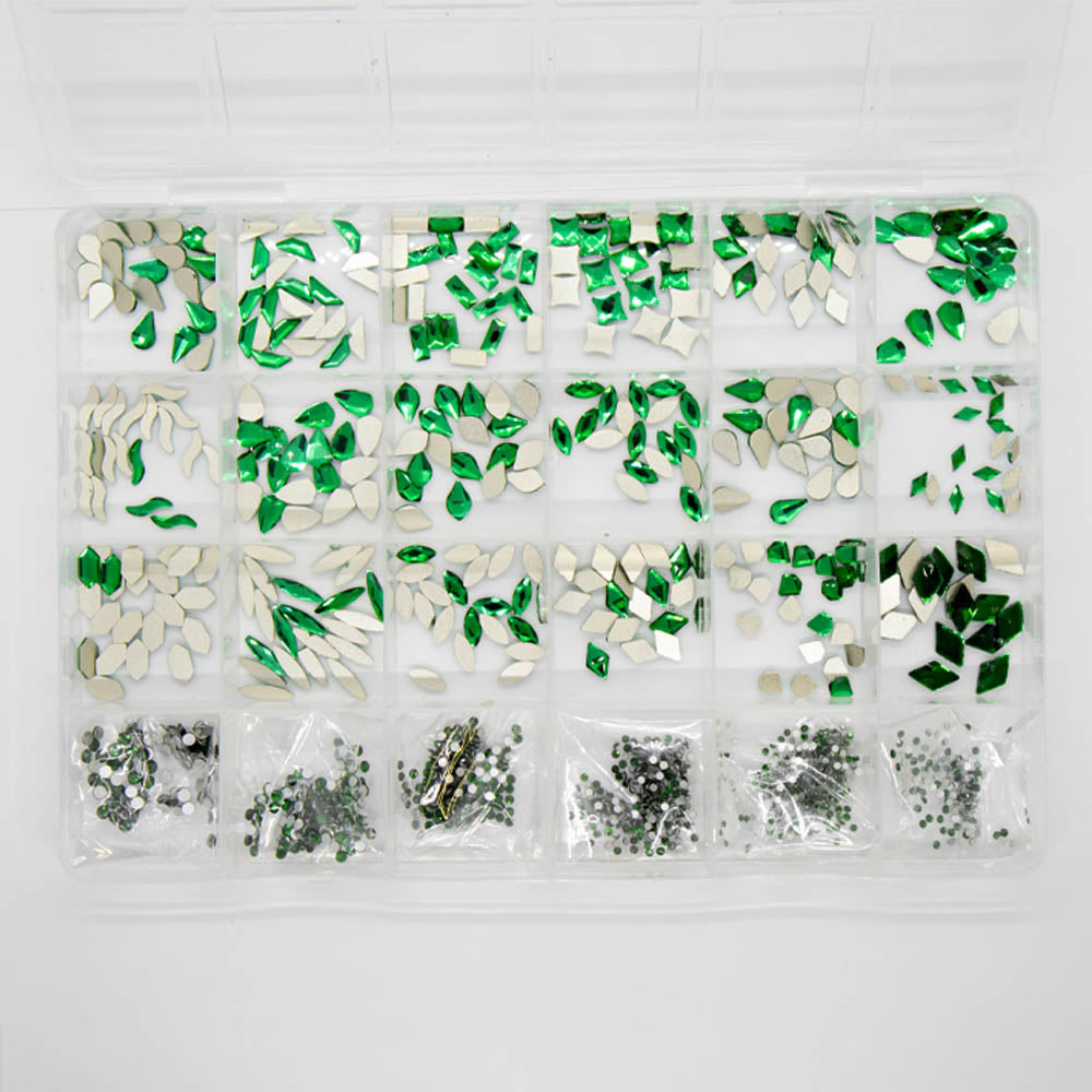 Caja De Cristales 240 Piezas Verde