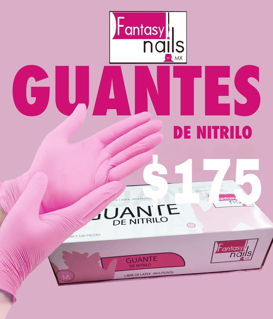 Caja Guantes Rosas de Nitrilo