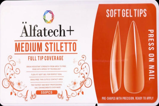 Press on Nail Medium Stiletto Äalfatech+lo
